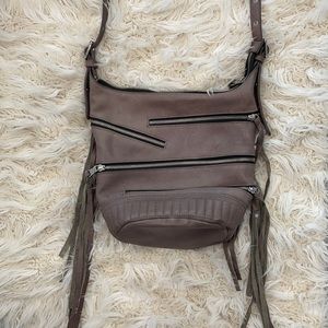 Ash Grey Leather Bucket Bag